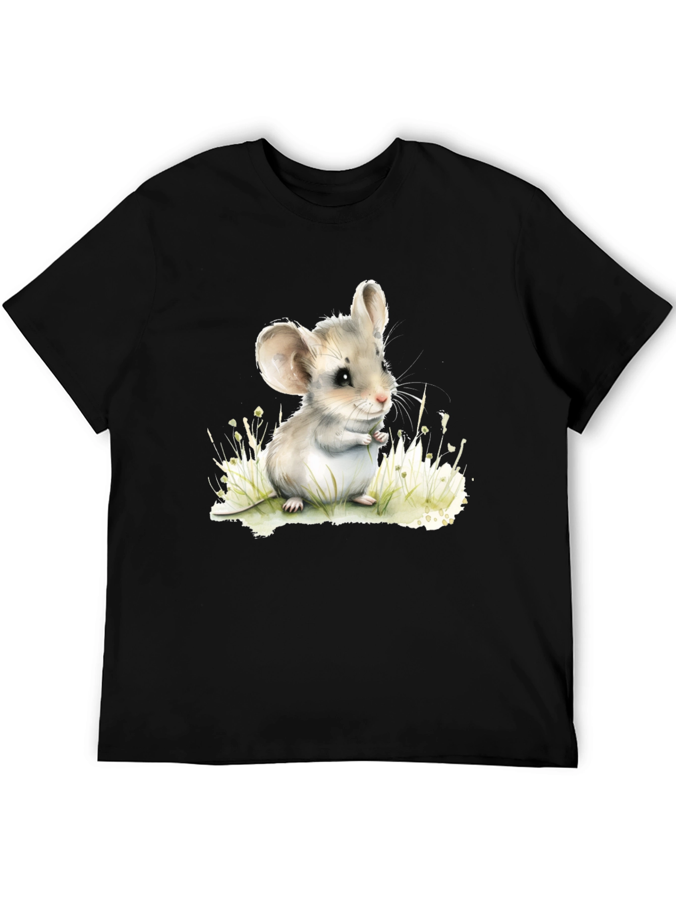 Cute Mouse Graphic Tee - Unisex Black T-Shirt