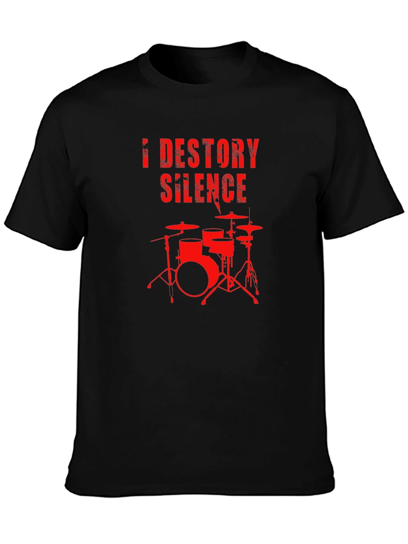 Destroy Silence Drum Set Graphic T-Shirt