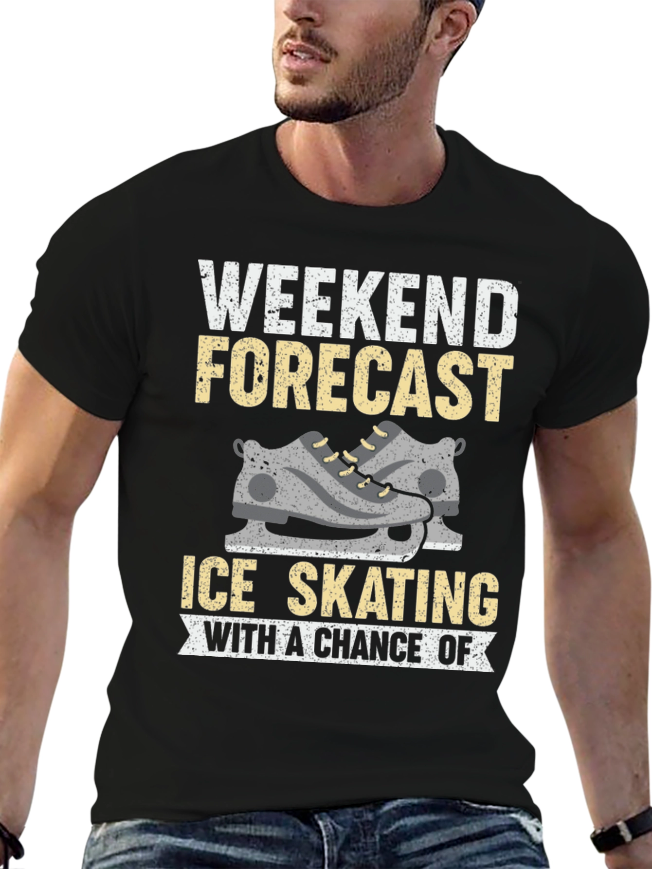 Ice Skating Weekend Forecast Graphic Tee