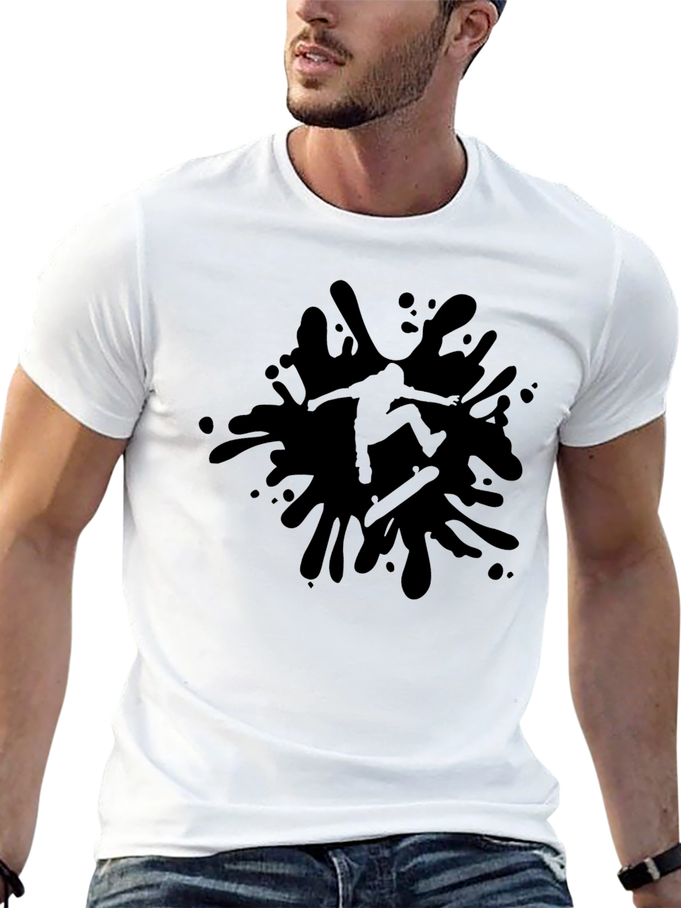 Skater Splash Graphic T-Shirt - Black