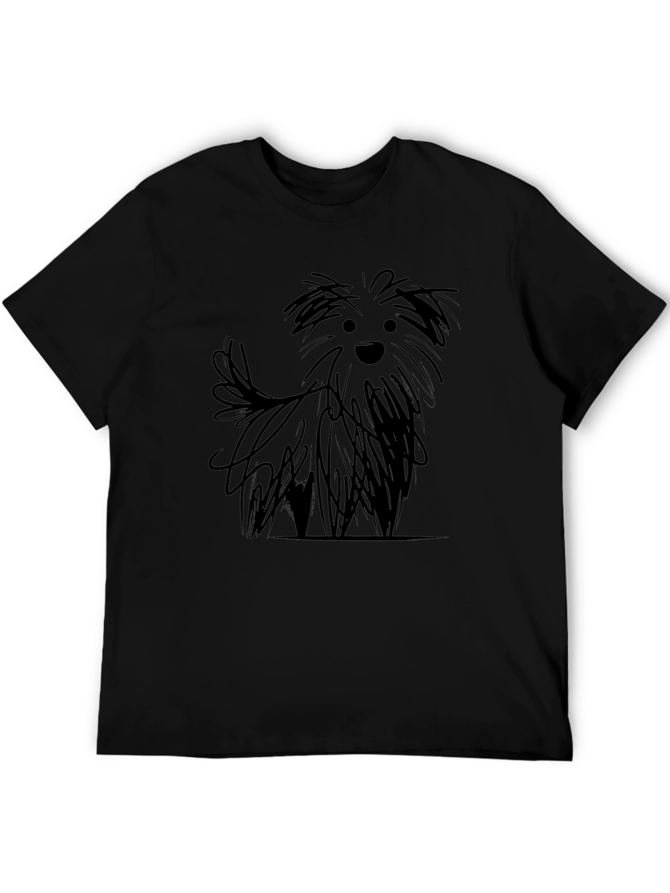 Dog Sketch Mens Black T-Shirt