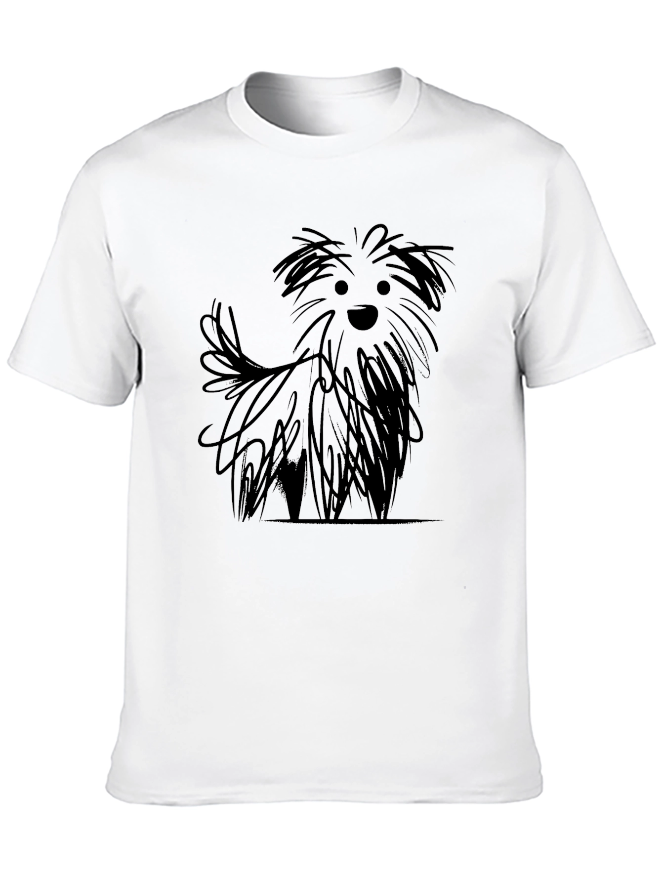 Dog Sketch Mens Black T-Shirt