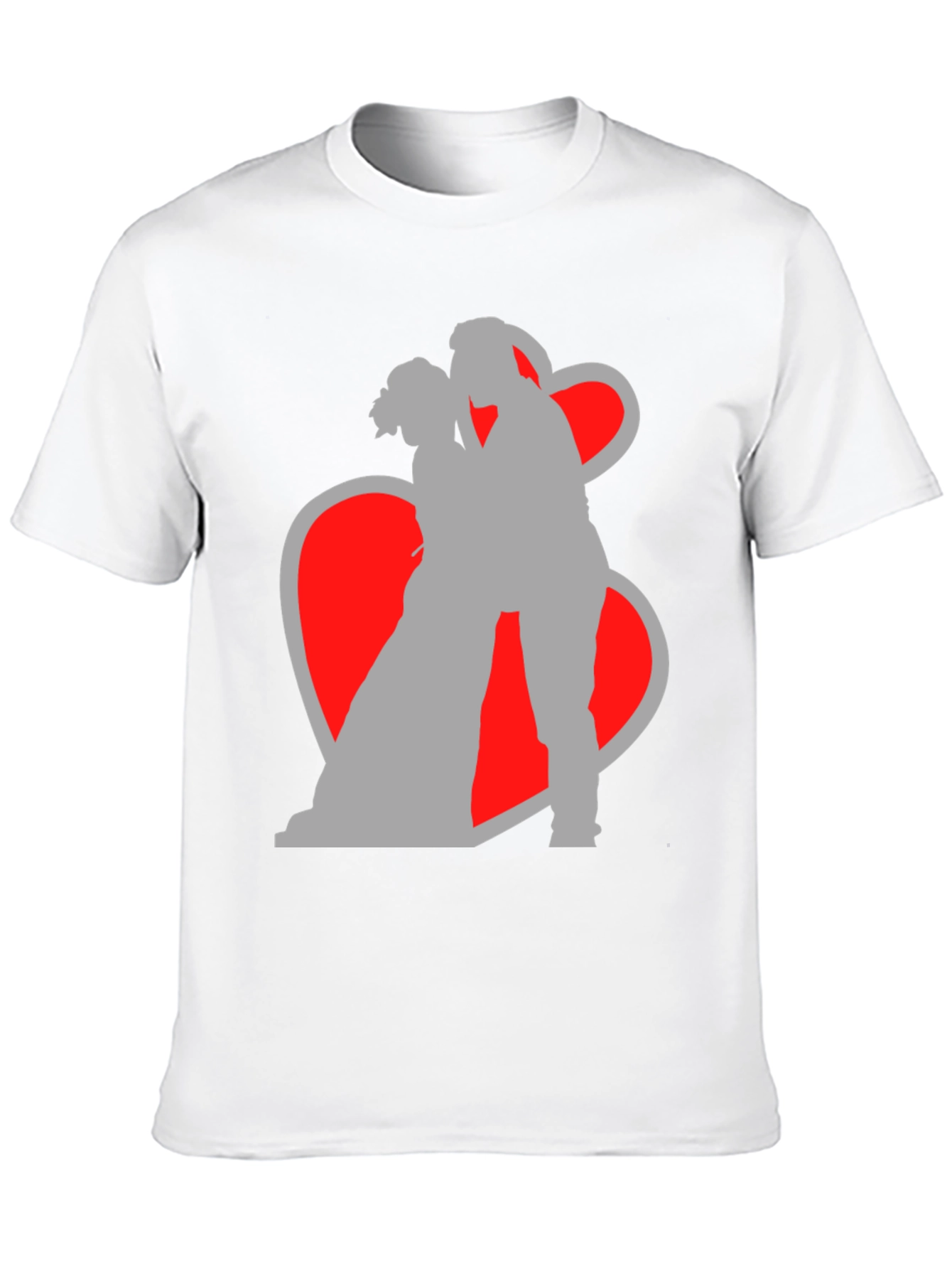 Romantic Couple Silhouette Graphic T-Shirt