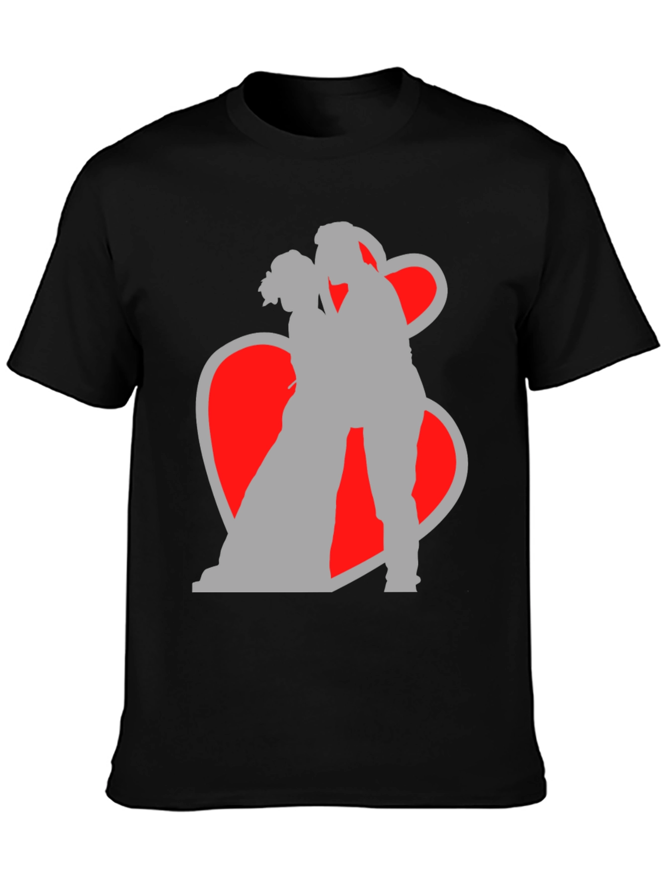 Romantic Couple Silhouette Graphic T-Shirt