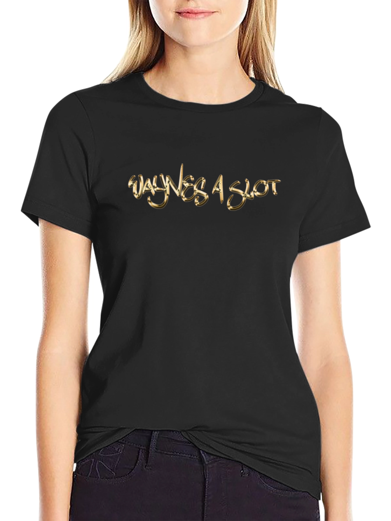 Waynes A Slot Black Graphic Tee