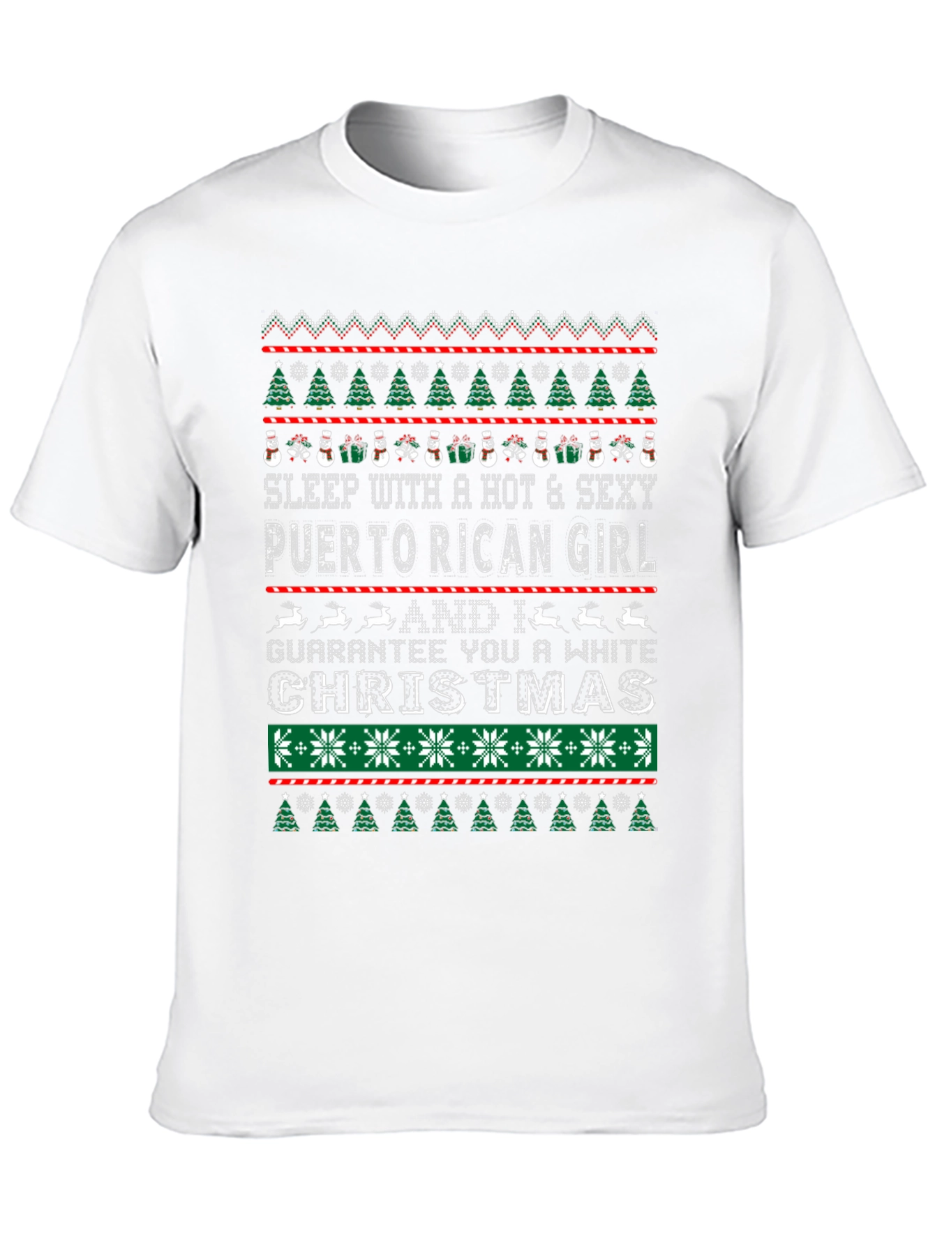 Funny Christmas T-Shirt: Puerto Rican Girl White Christmas Tee