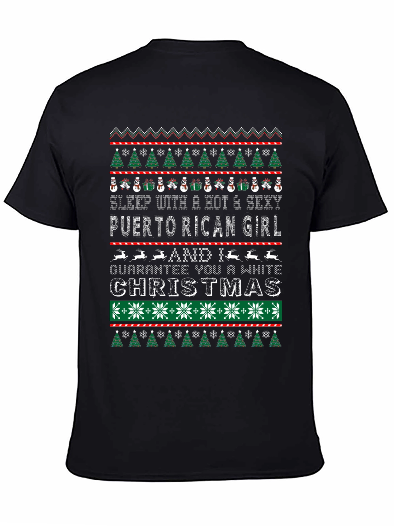 Funny Christmas T-Shirt: Puerto Rican Girl White Christmas Tee