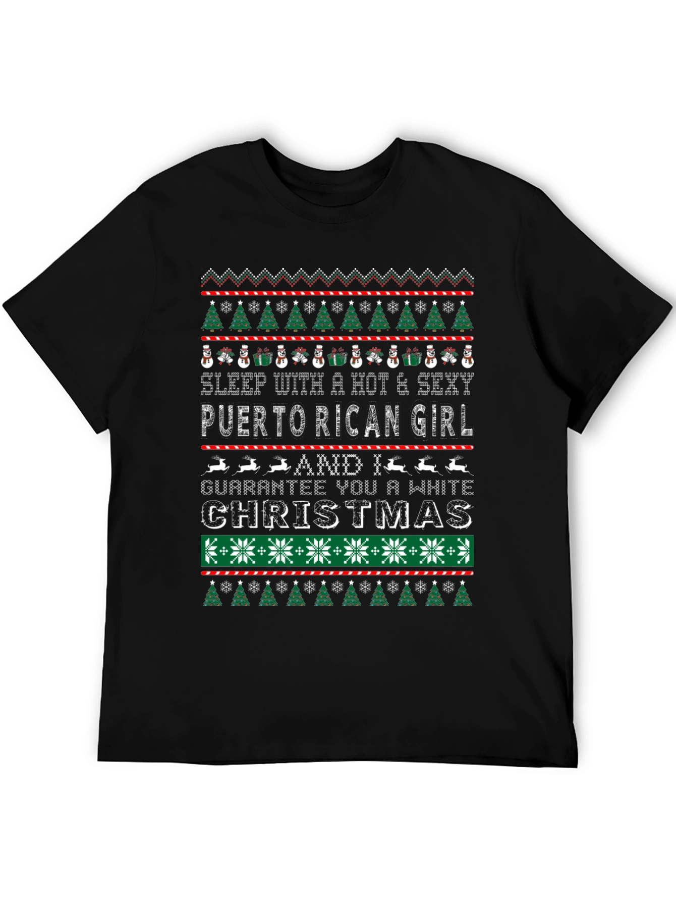 Funny Christmas T-Shirt: Puerto Rican Girl White Christmas Tee