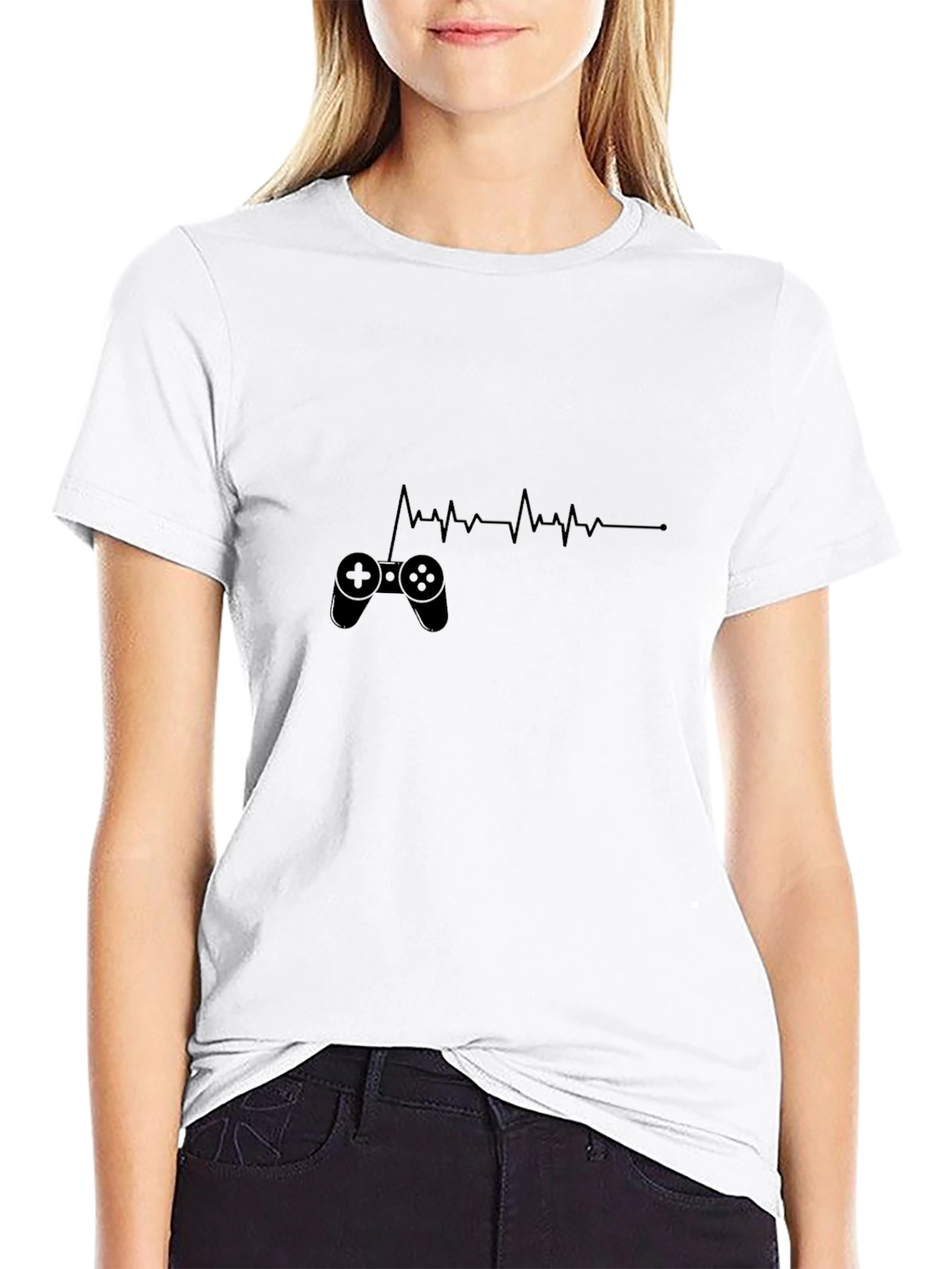 Gamer Heartbeat T-Shirt - Black Cotton Tee