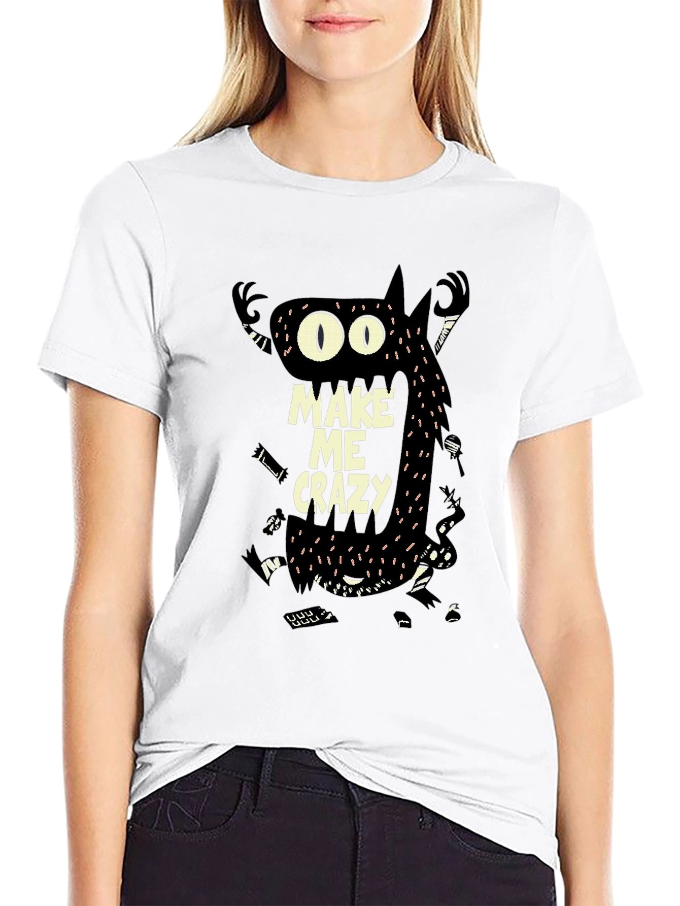 Make Me Crazy Graphic Tee - Funky Monster Design