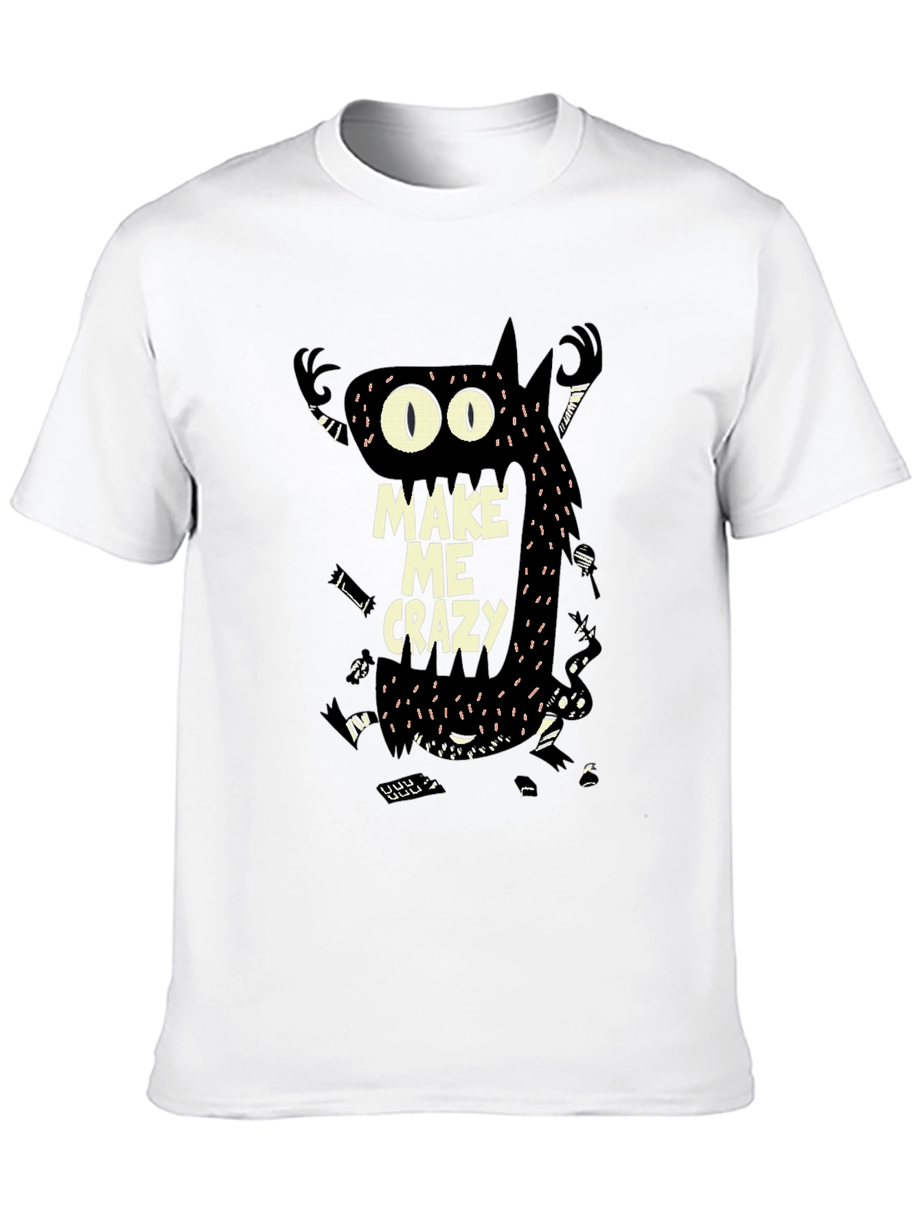 Make Me Crazy Graphic Tee - Funky Monster Design