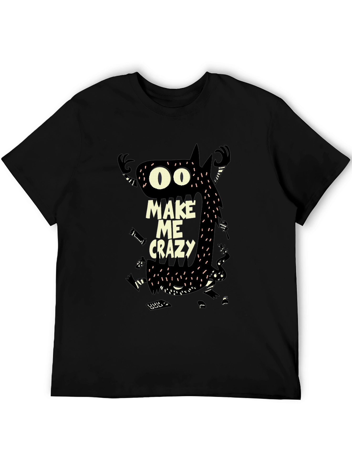 Make Me Crazy Graphic Tee - Funky Monster Design