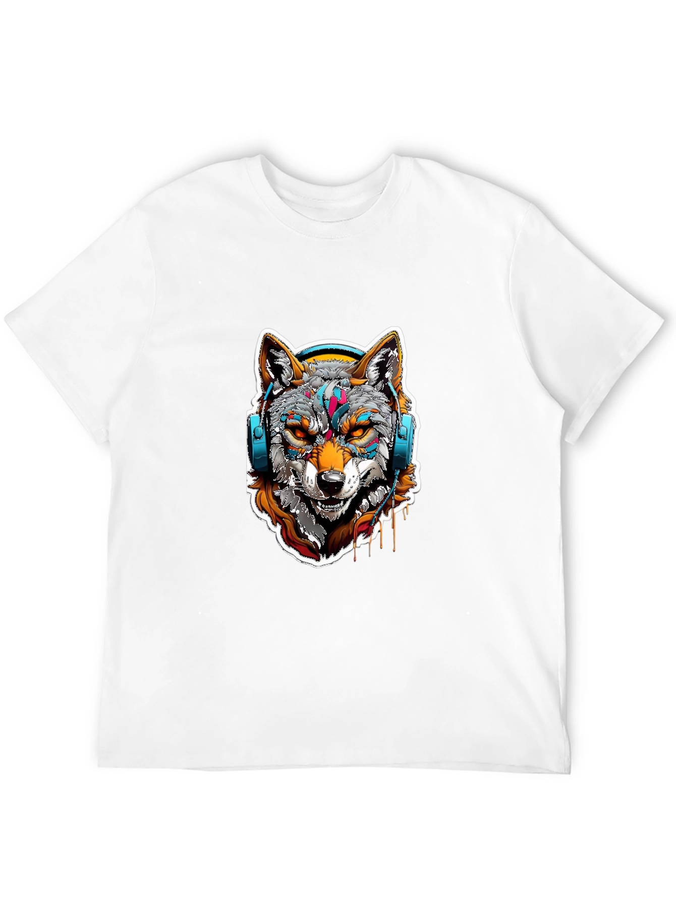 Wolf Headphone Graphic Tee - Bold Style