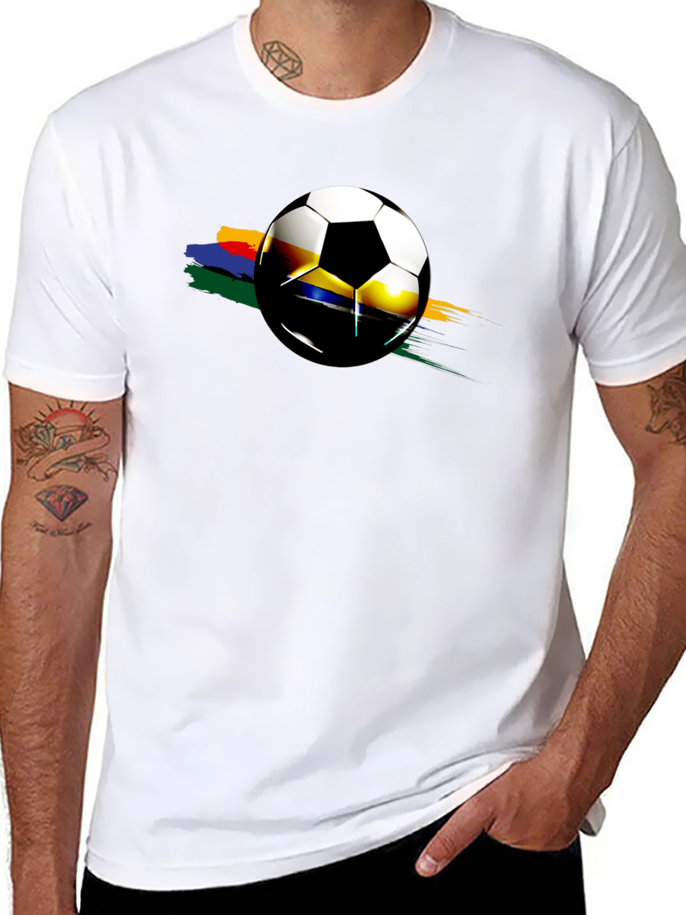 Soccer Ball Graphic Black T-Shirt