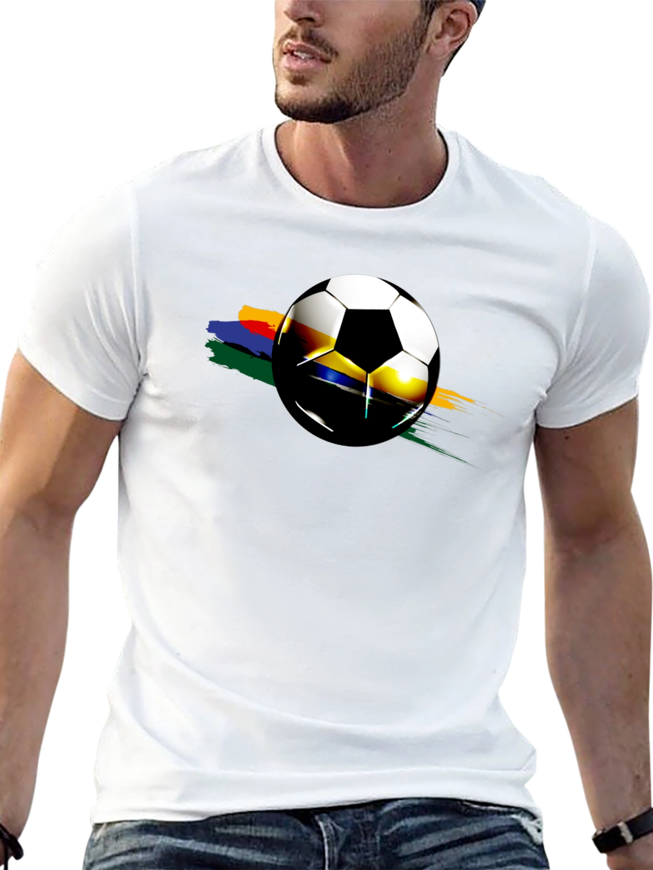 Soccer Ball Graphic Black T-Shirt