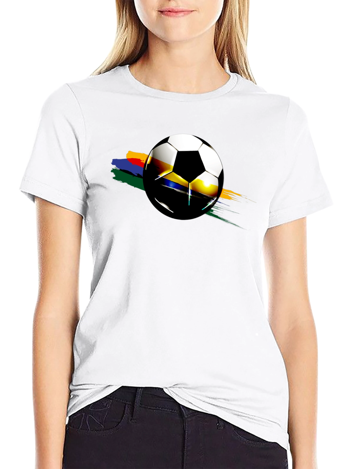 Soccer Ball Graphic Black T-Shirt