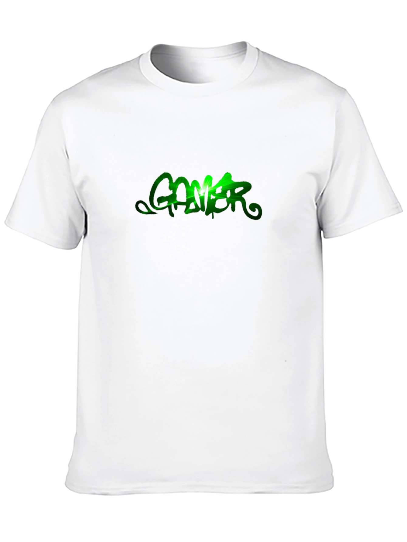 Green Gamer Graphic Black T-Shirt