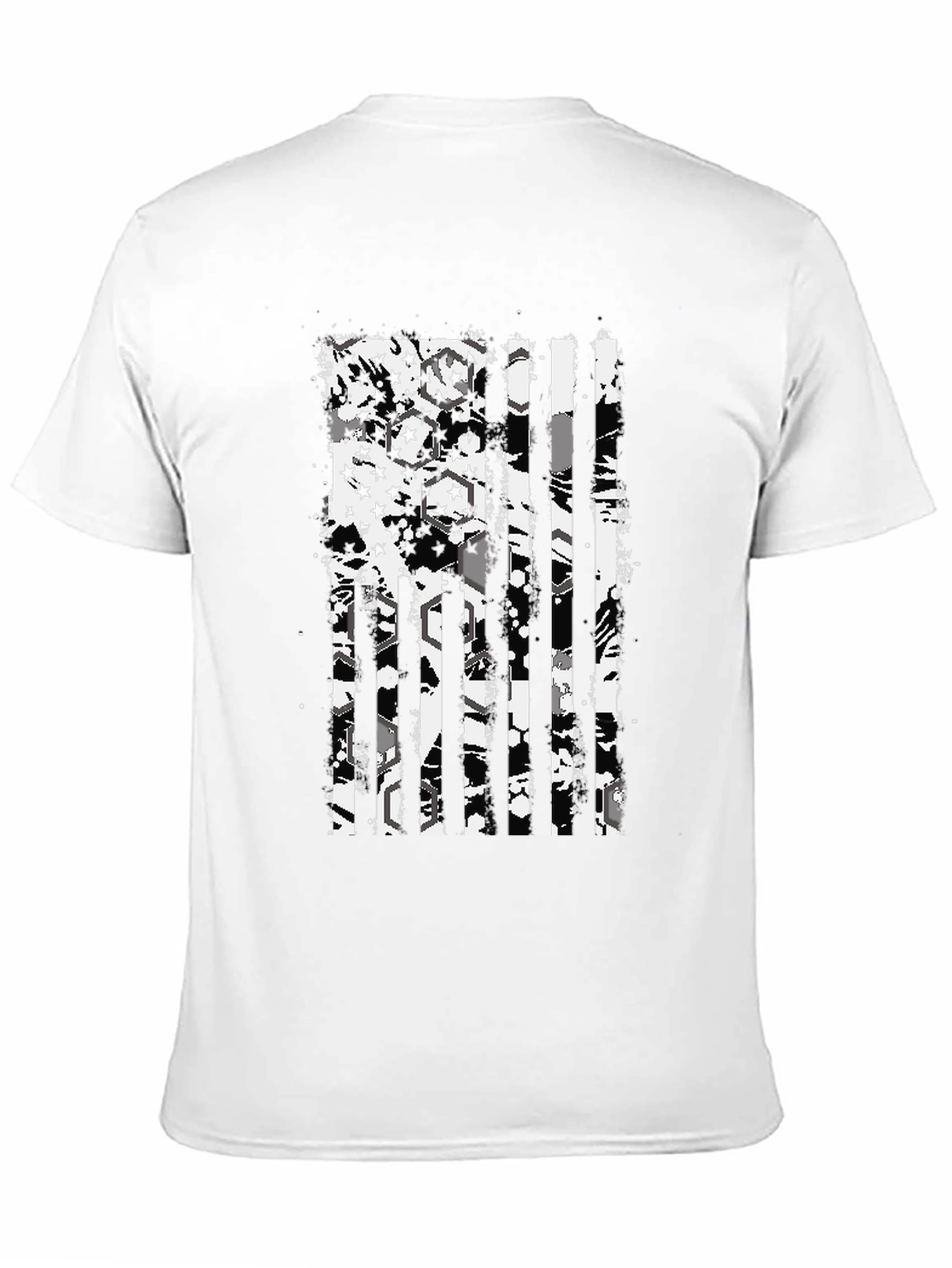 Distressed American Flag Graphic Tee - Black