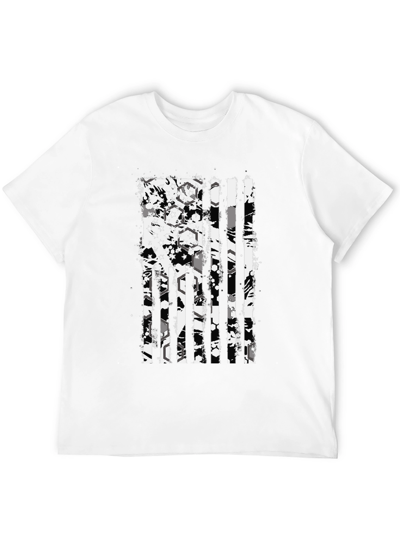 Distressed American Flag Graphic Tee - Black