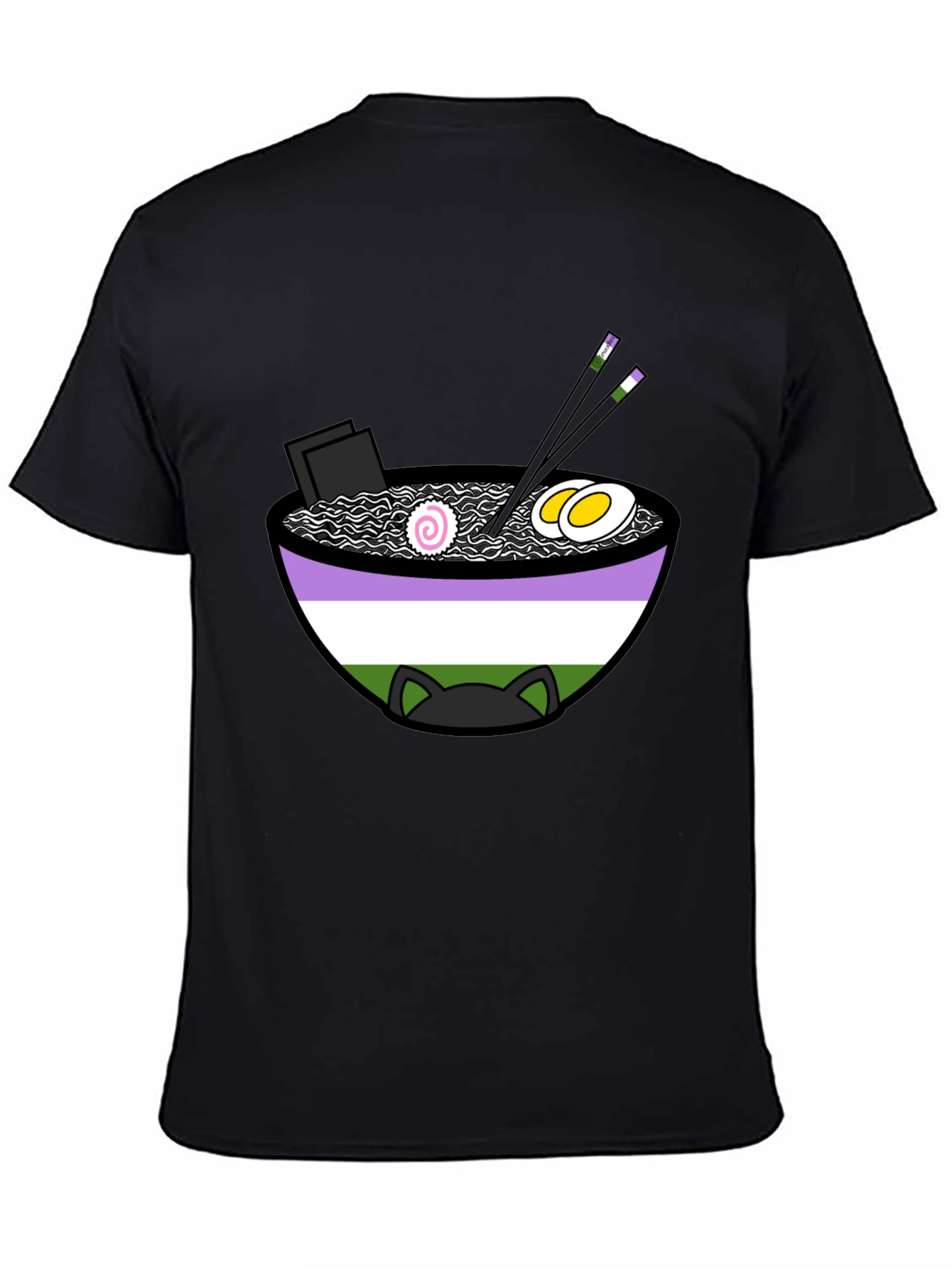 Ramen Cat Genderqueer Pride T-Shirt