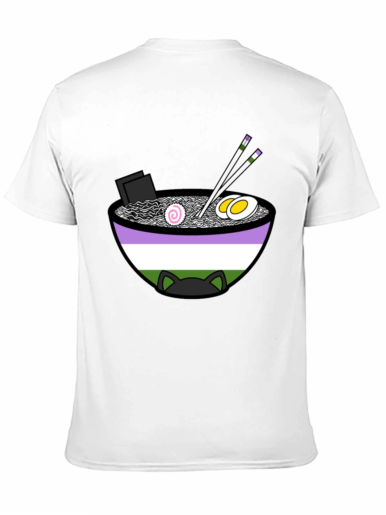 Ramen Cat Genderqueer Pride T-Shirt