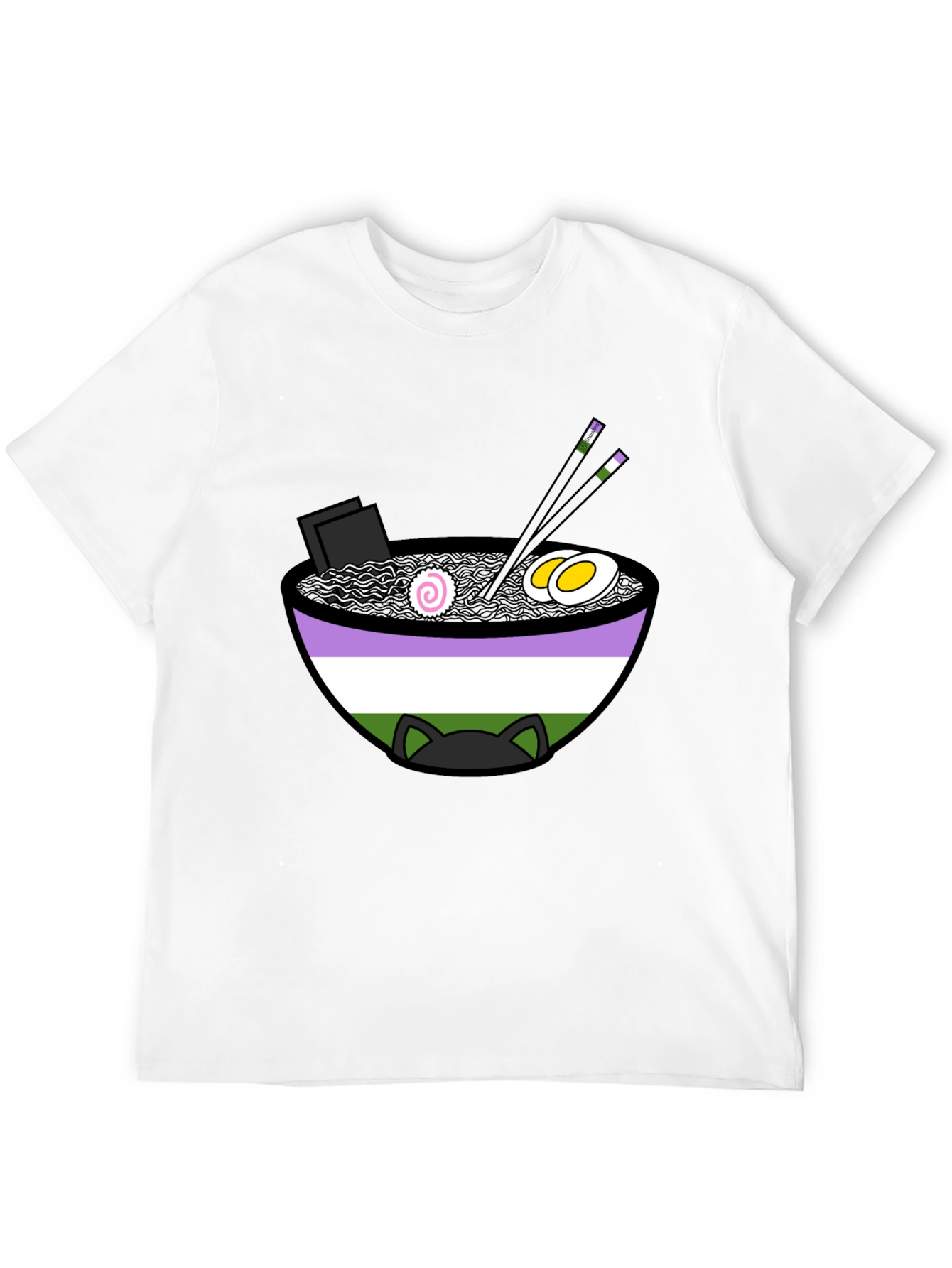 Ramen Cat Genderqueer Pride T-Shirt