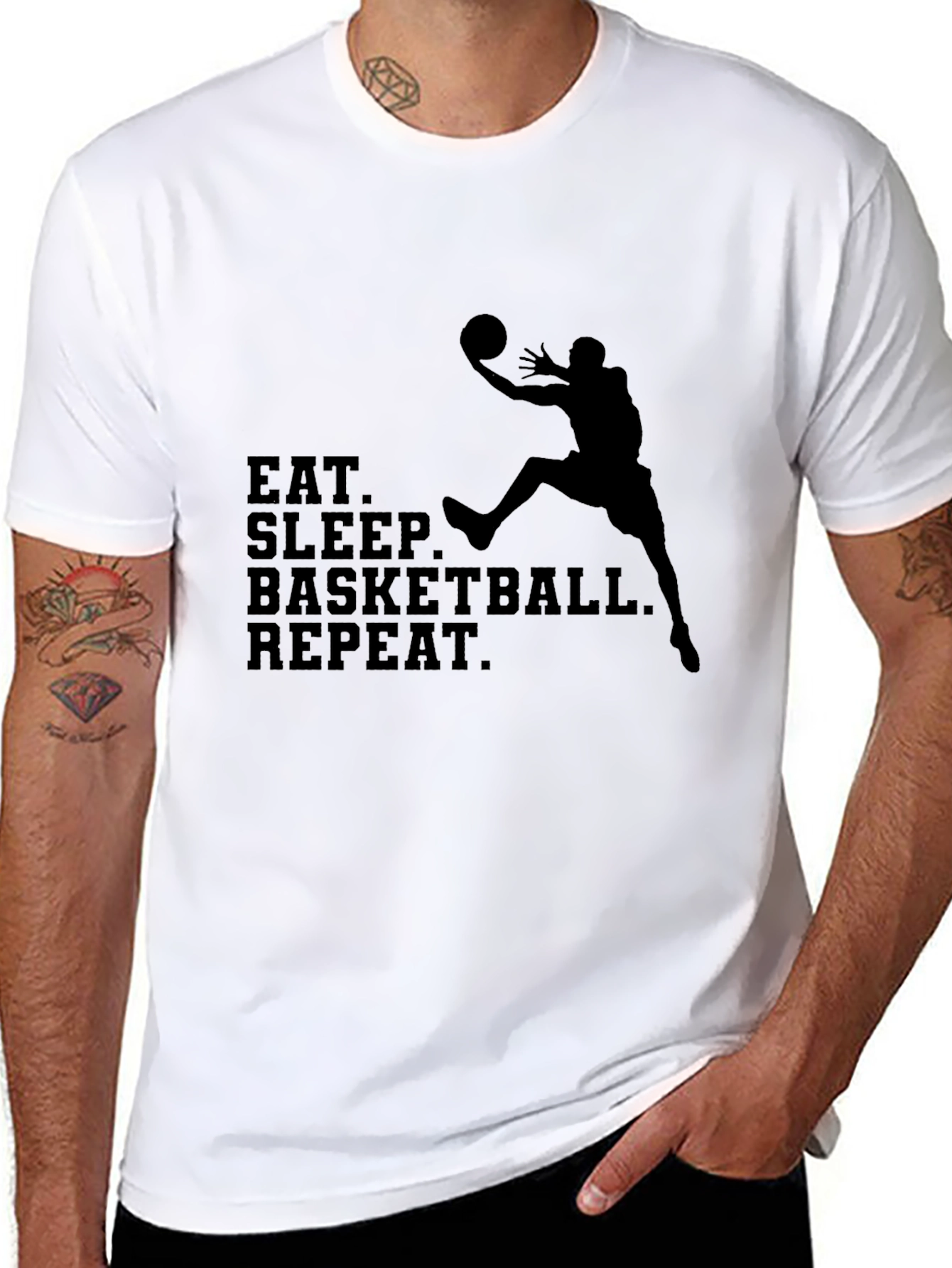 Eat Sleep Basketball Repeat Black T-Shirt