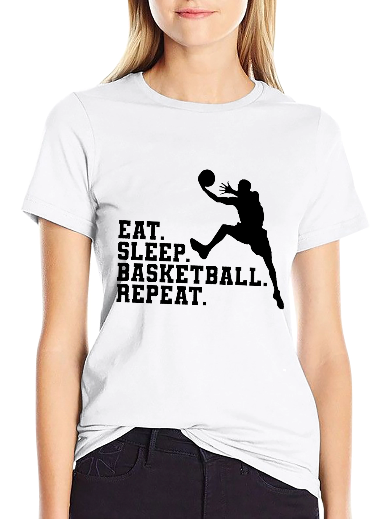 Eat Sleep Basketball Repeat Black T-Shirt