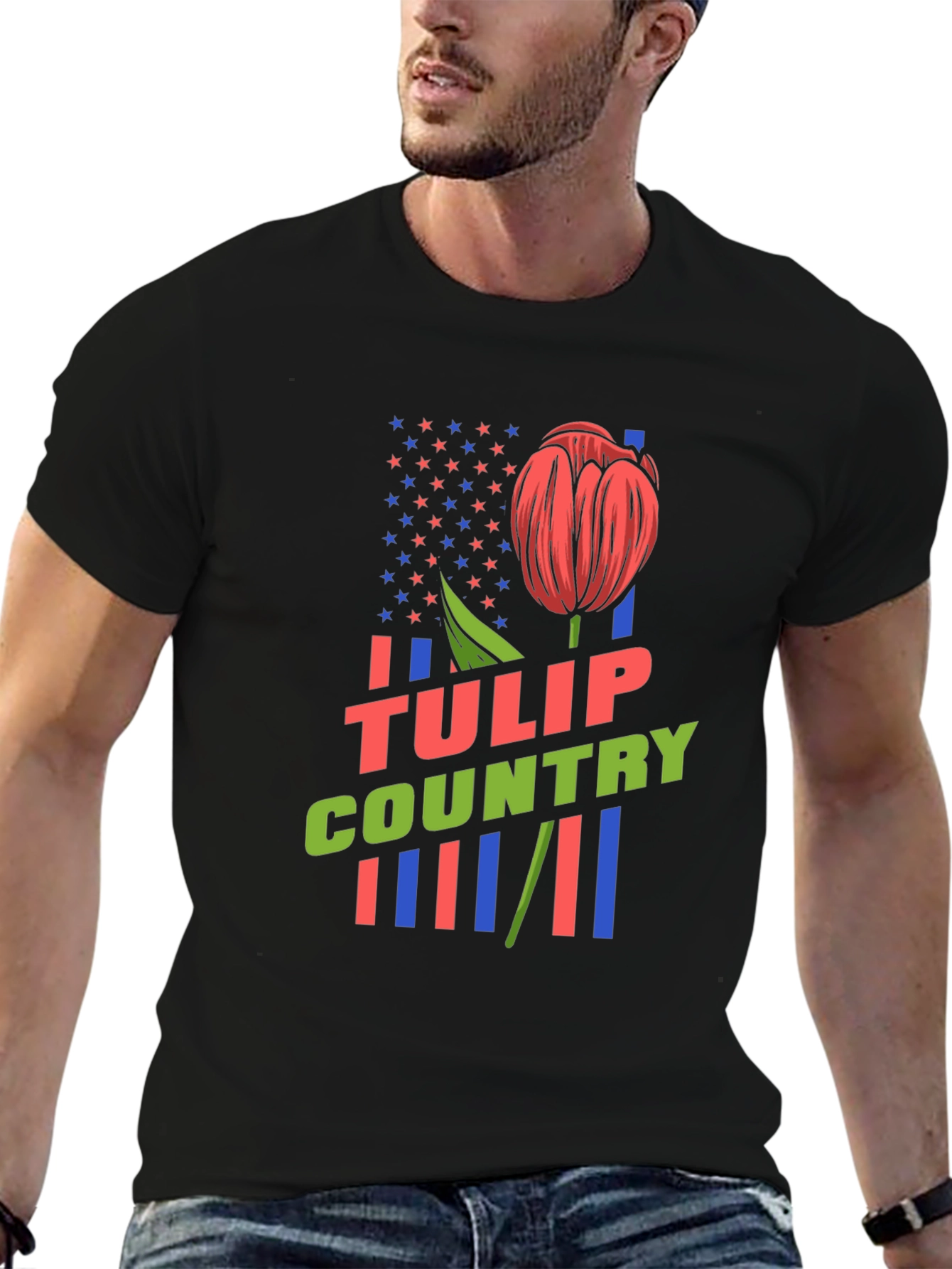 Tulip Country Graphic Tee - Black