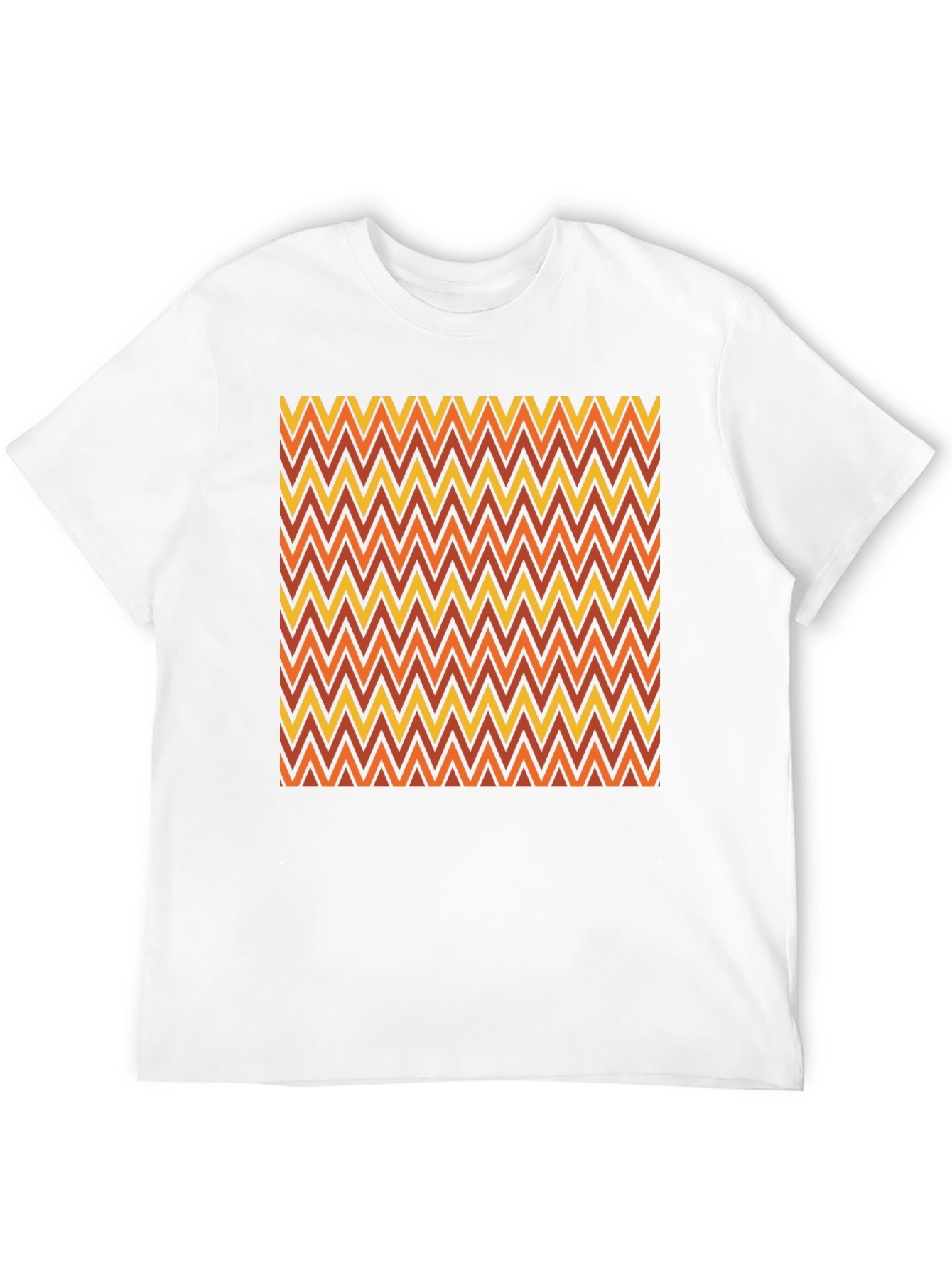 Retro Chevron Pattern Black T-Shirt