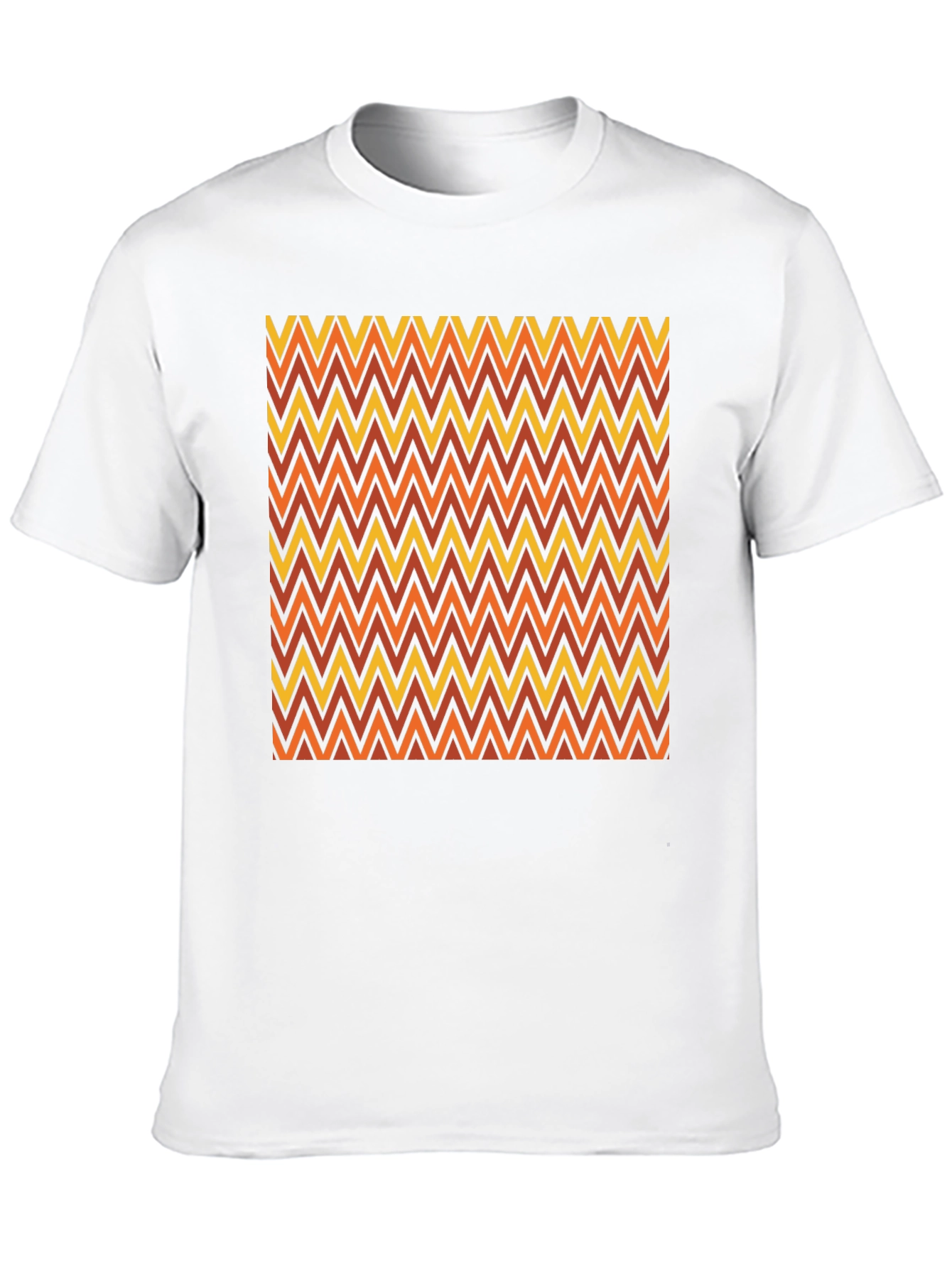 Retro Chevron Pattern Black T-Shirt