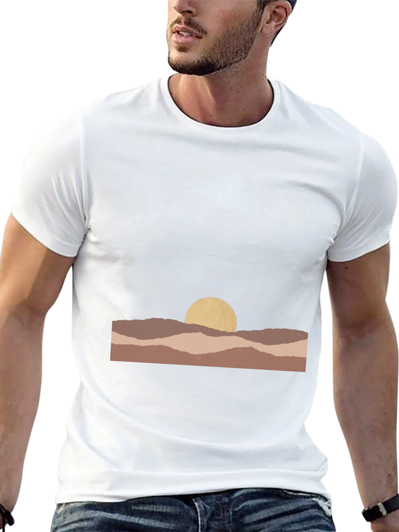 Abstract Desert Sunset Graphic Tee - Unisex Casual Shirt