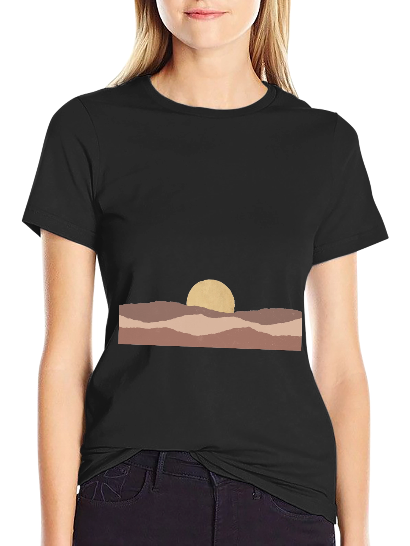 Abstract Desert Sunset Graphic Tee - Unisex Casual Shirt