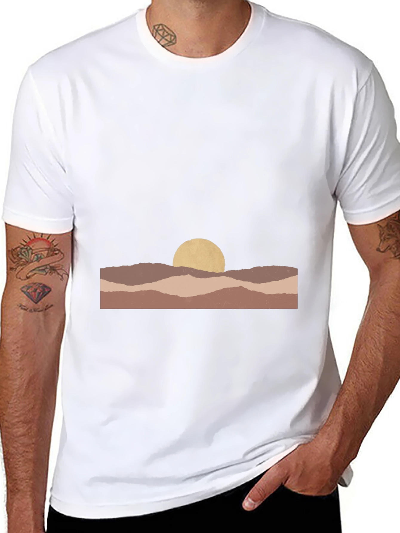 Abstract Desert Sunset Graphic Tee - Unisex Casual Shirt