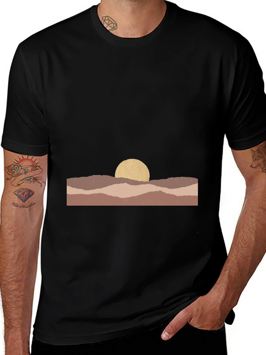 Abstract Desert Sunset Graphic Tee - Unisex Casual Shirt