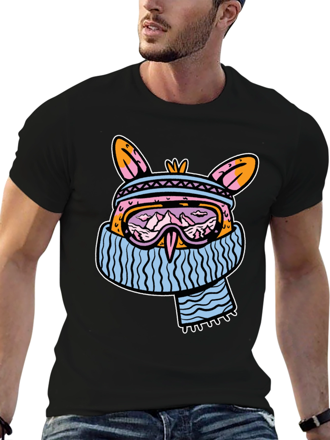 Cool Winter Bunny Graphic T-Shirt