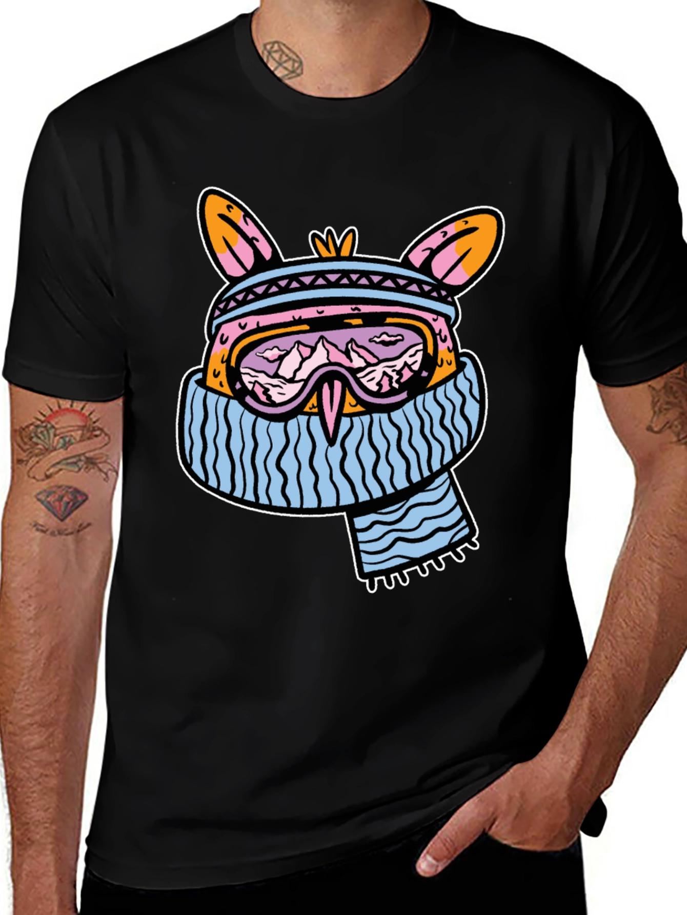 Cool Winter Bunny Graphic T-Shirt