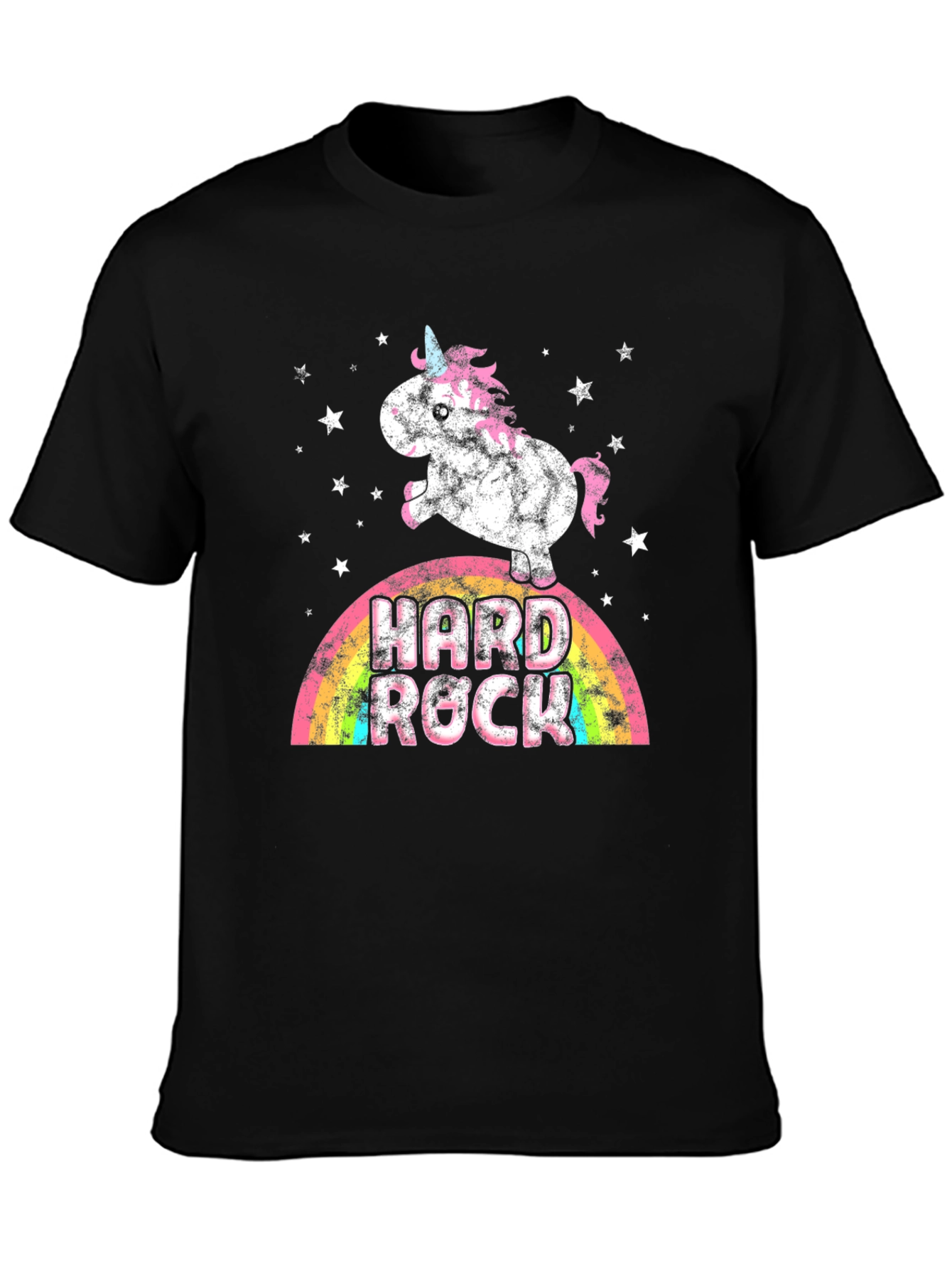 Unicorn Hard Rock Rainbow Graphic Tee