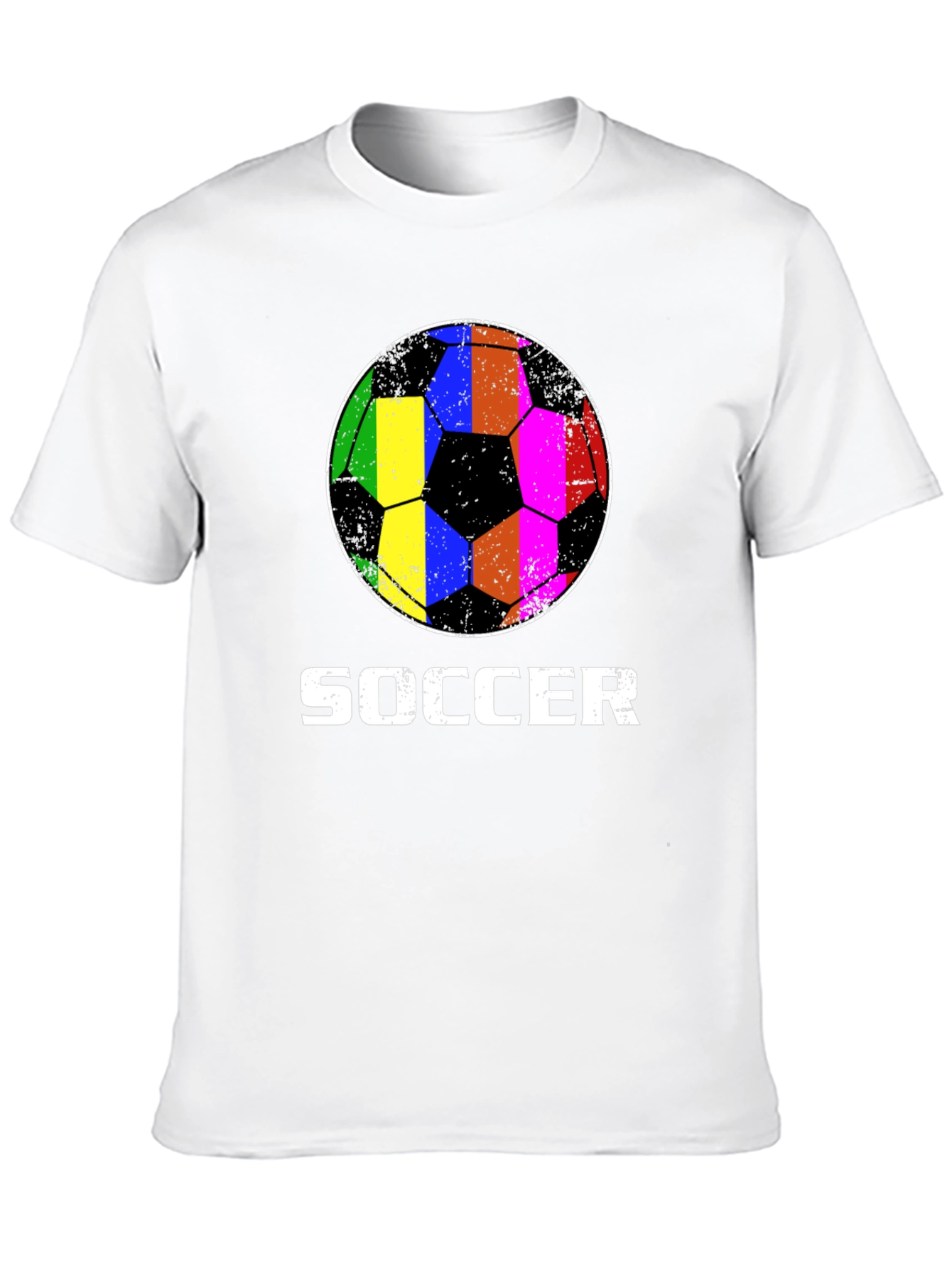 Rainbow Soccer Ball Graphic T-Shirt