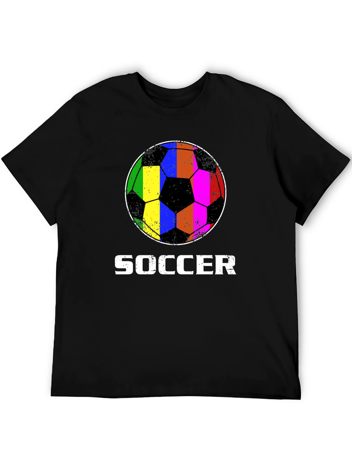 Rainbow Soccer Ball Graphic T-Shirt