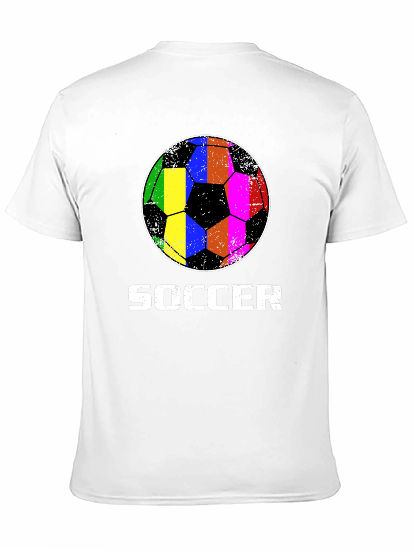 Rainbow Soccer Ball Graphic T-Shirt