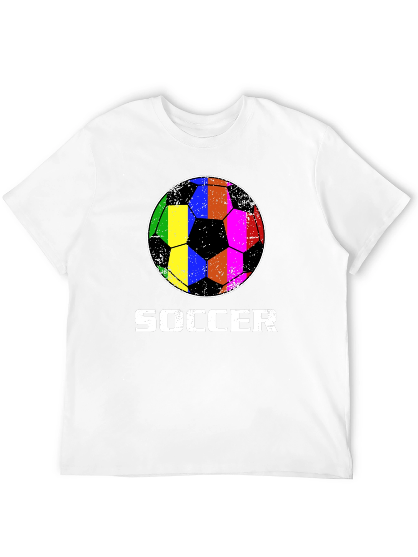 Rainbow Soccer Ball Graphic T-Shirt