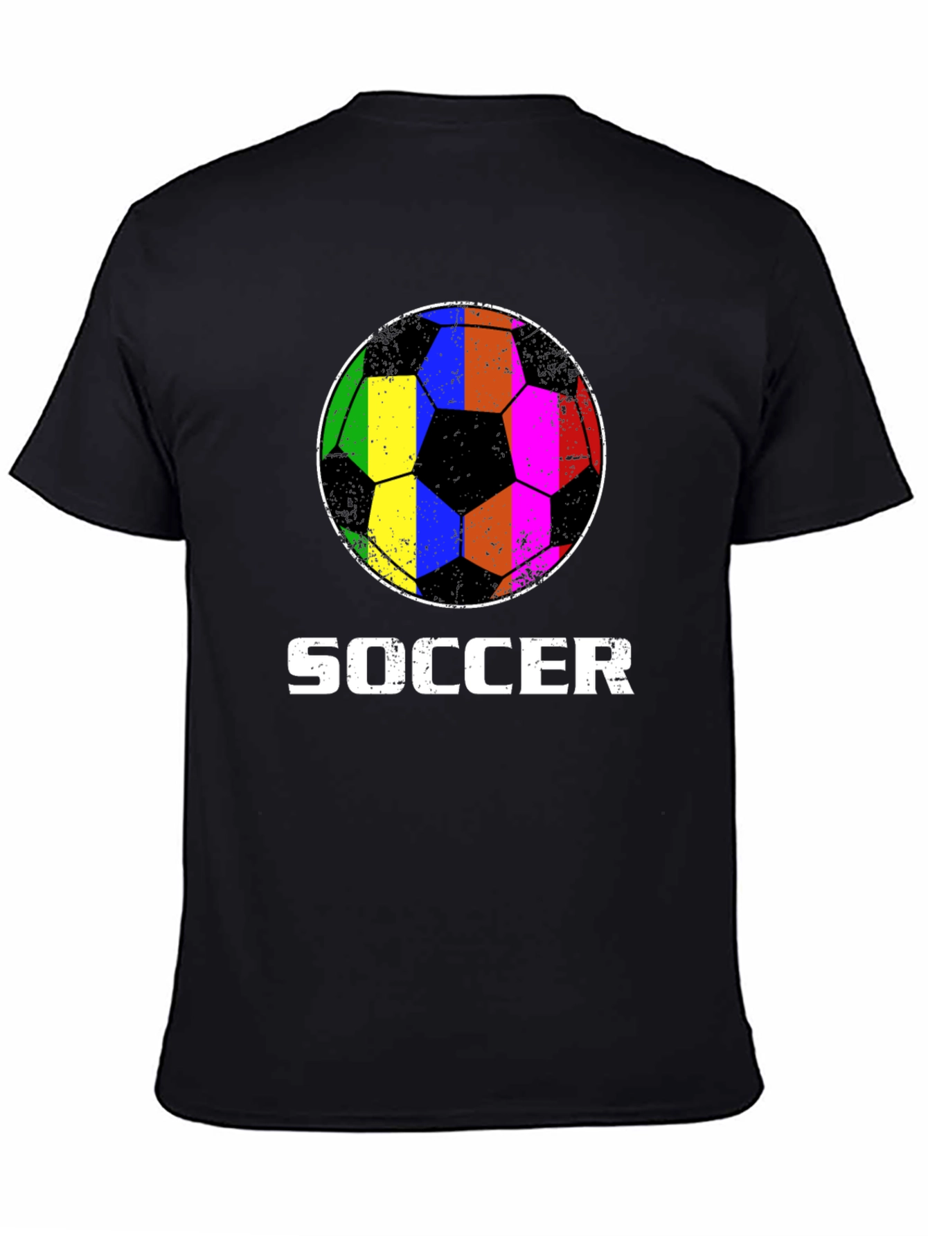 Rainbow Soccer Ball Graphic T-Shirt