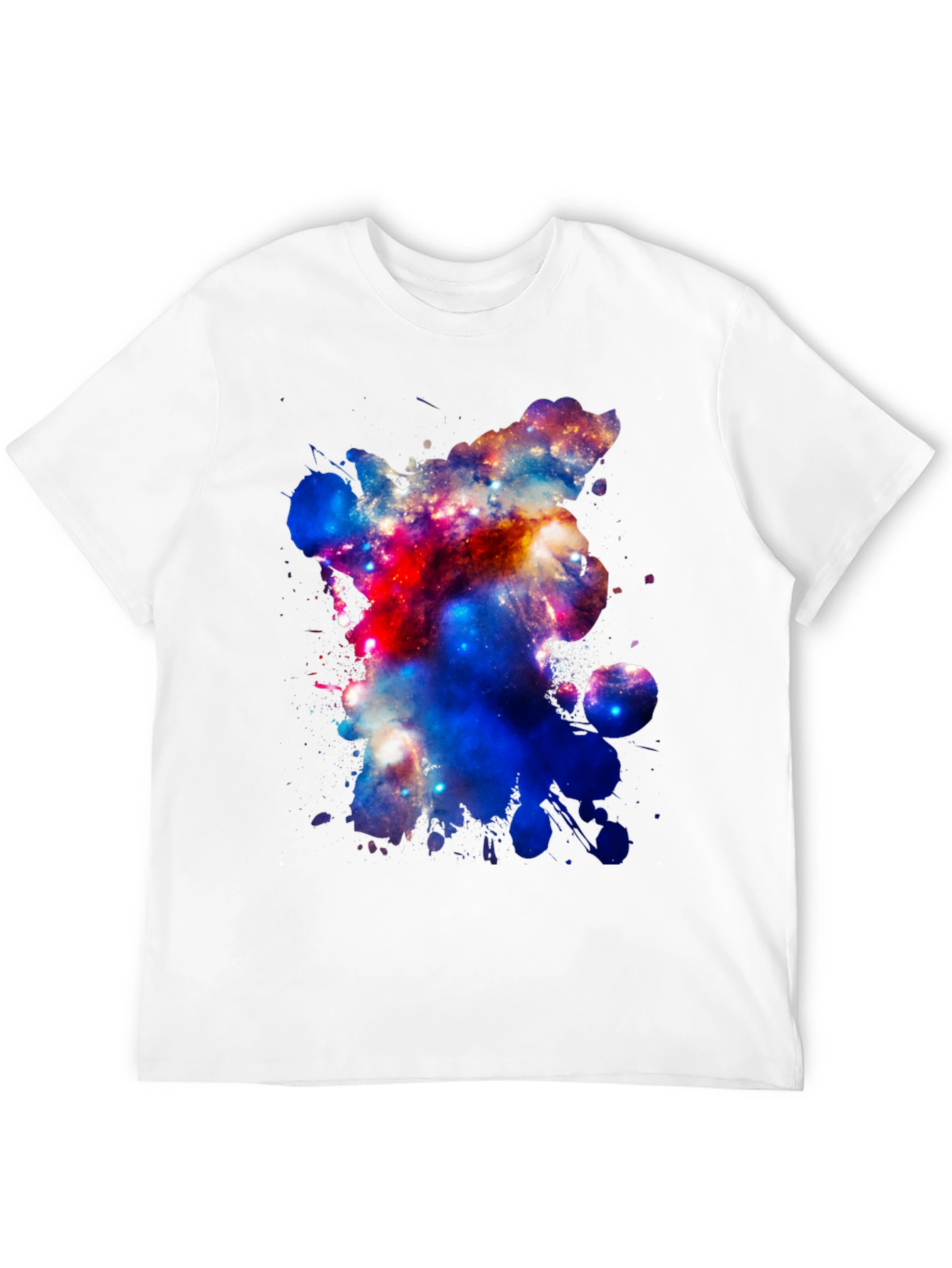Galaxy Splatter Print Mens Black T-Shirt