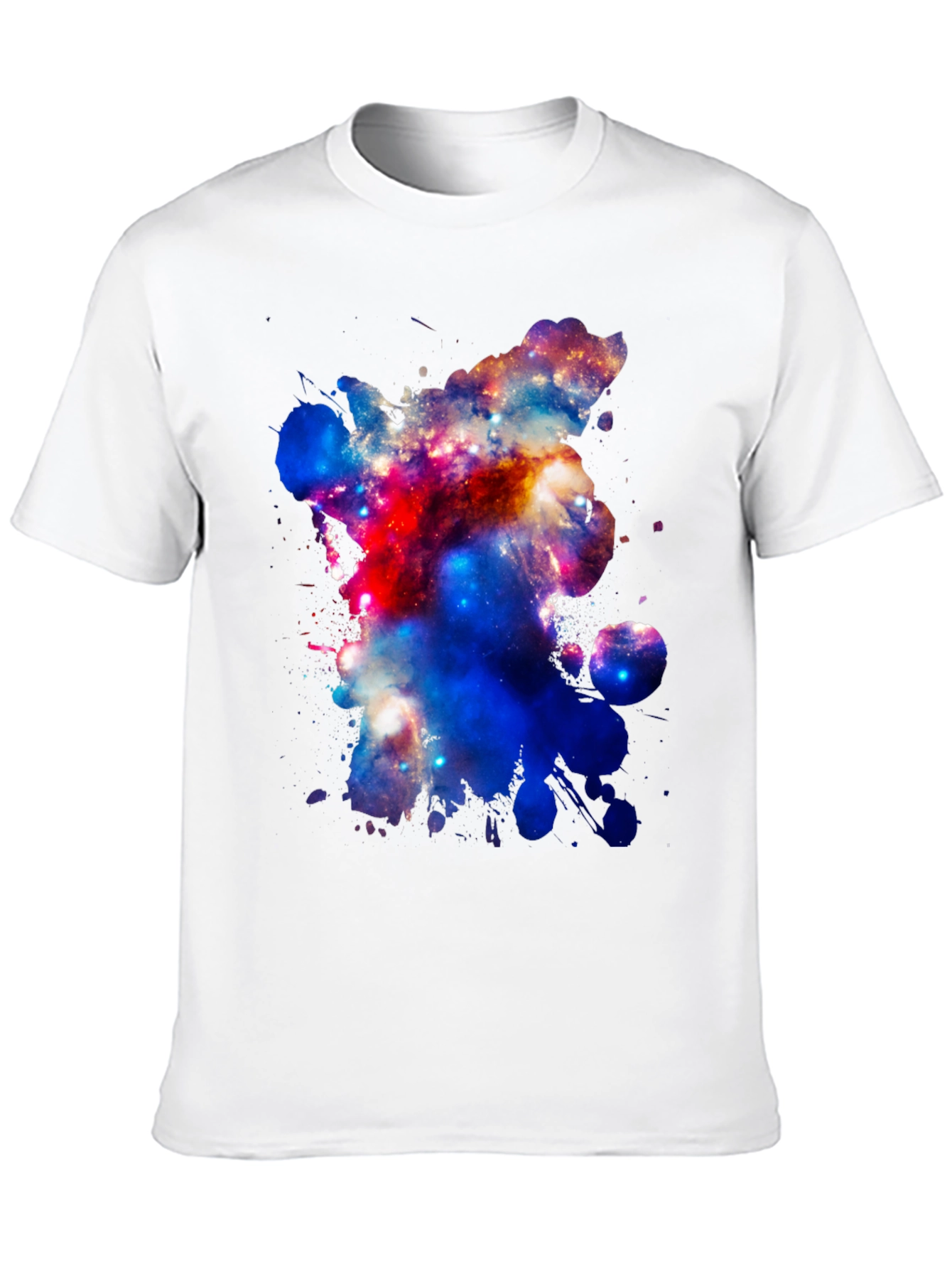 Galaxy Splatter Print Mens Black T-Shirt