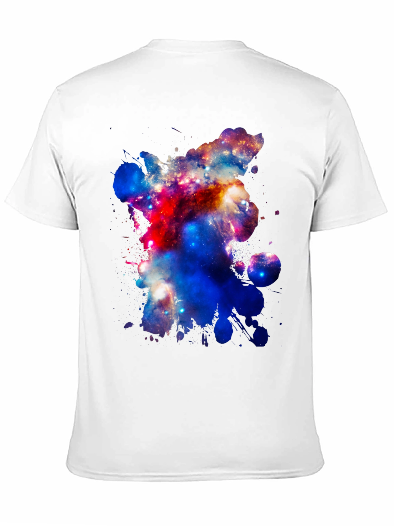 Galaxy Splatter Print Mens Black T-Shirt