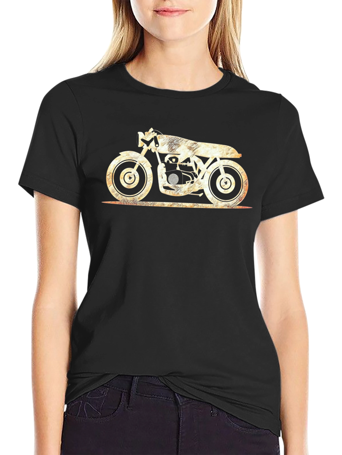 Cool Motorcycle Graphic Black T-Shirt
