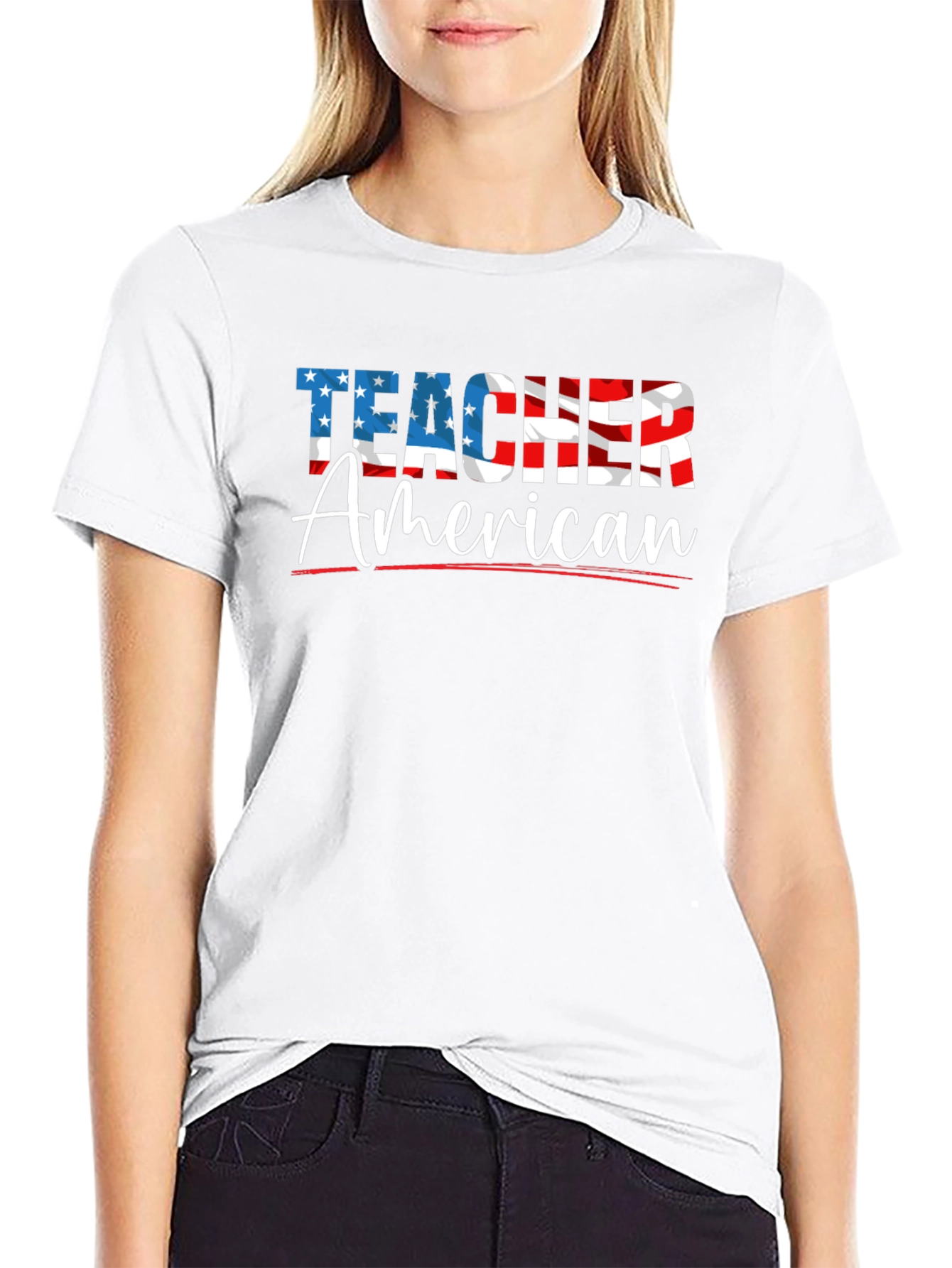 Patriotic Teacher American Flag T-Shirt