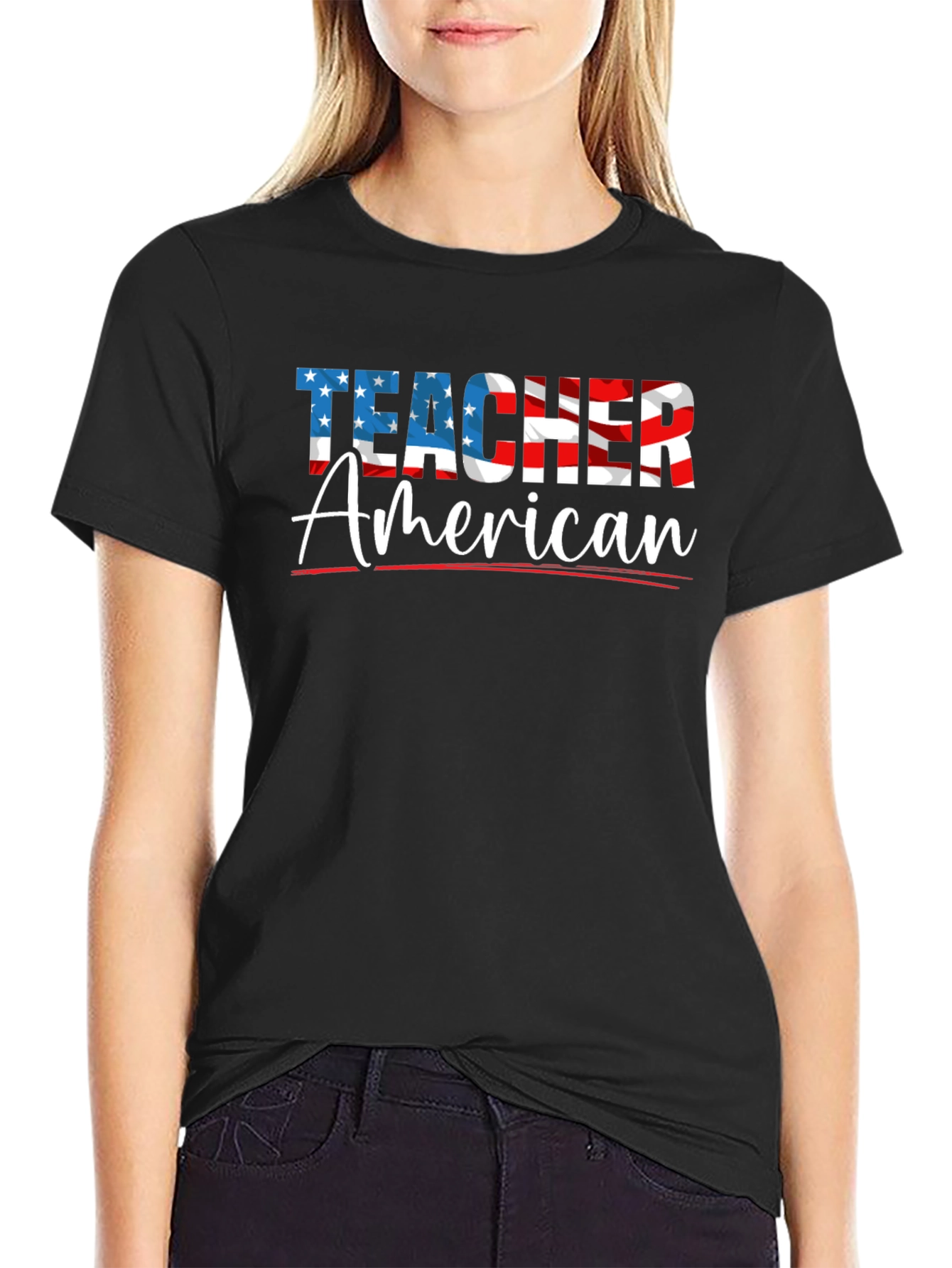 Patriotic Teacher American Flag T-Shirt