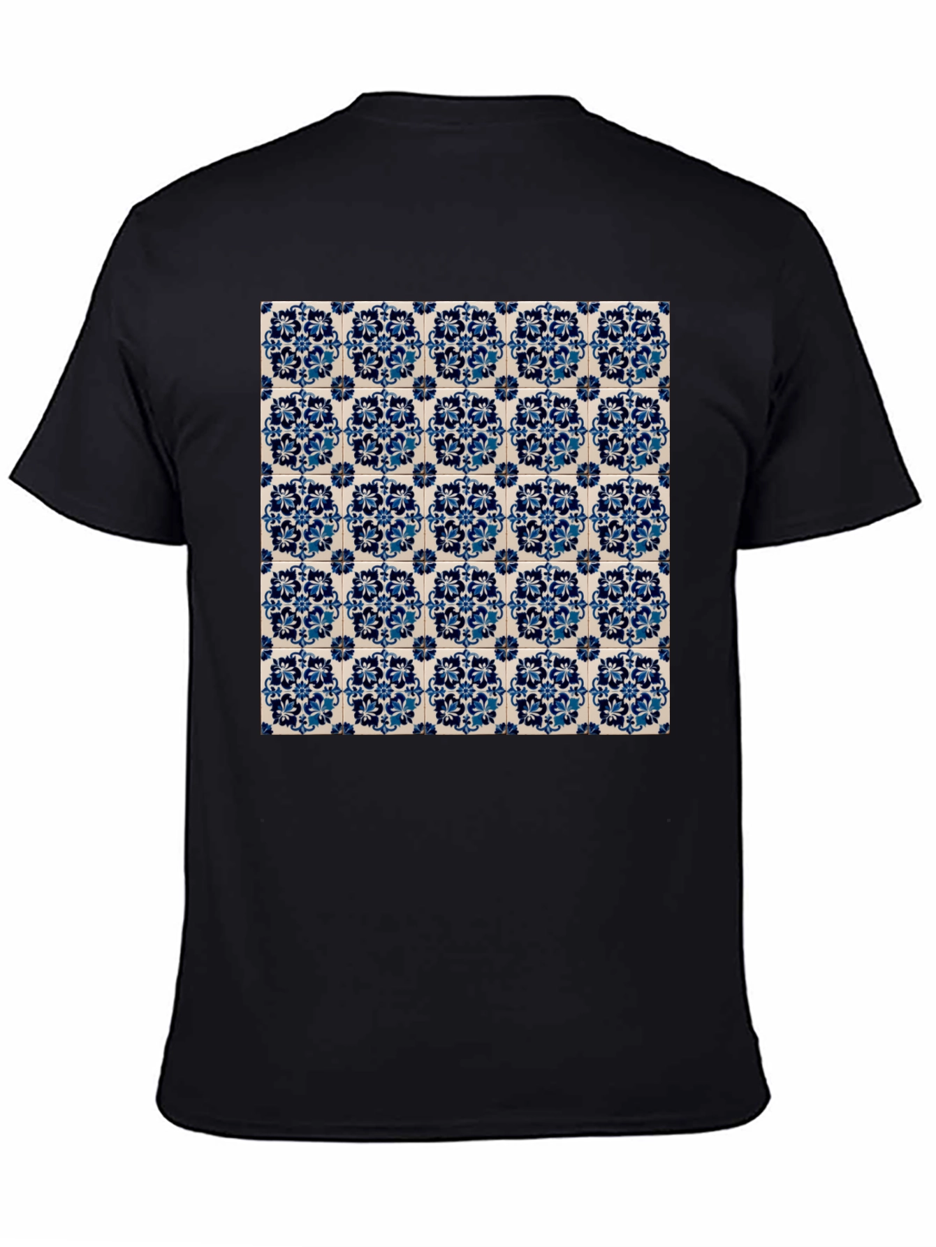 Azulejo Pattern Graphic Tee - Black